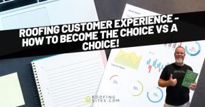 Man presenting roofing customer experience tips at a marketing event.