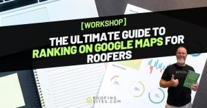 Workshop on Google Maps ranking for roofers with a presenter holding a booklet.